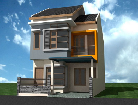 Contoh desain rumah minimalis type 70 dua lantai