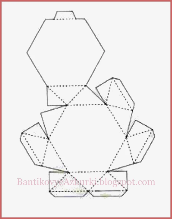 Схема плоской шестиугольной коробочки