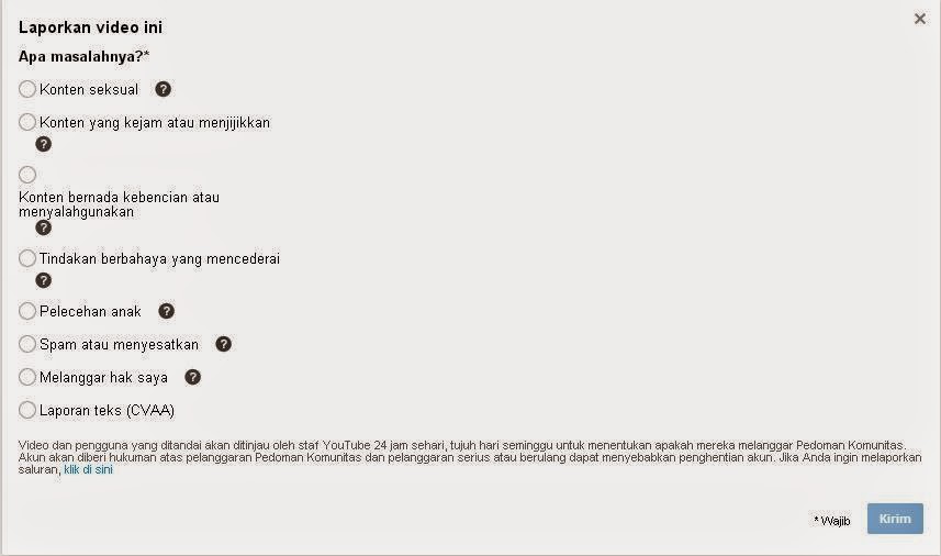 Cara Melaporkan Video di Youtube Yang Bermasalah Terbaru