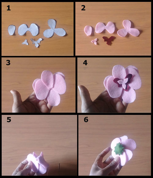 Tutorial Cara Membuat  Bunga  Anggrek dari Kain Flanel 