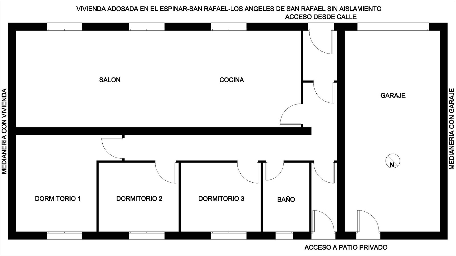 vivienda adosada una planta sin aislamiento el espinar - san rafael planta