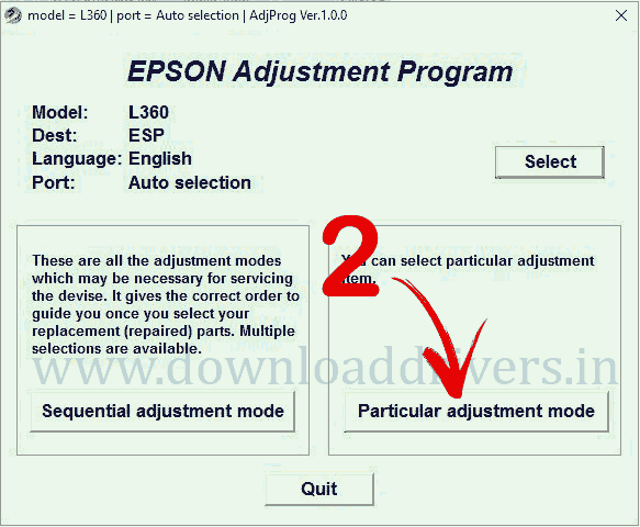 Epson adjustment software L360, adjustment program, download Epson reset application, re-set to zero L360
