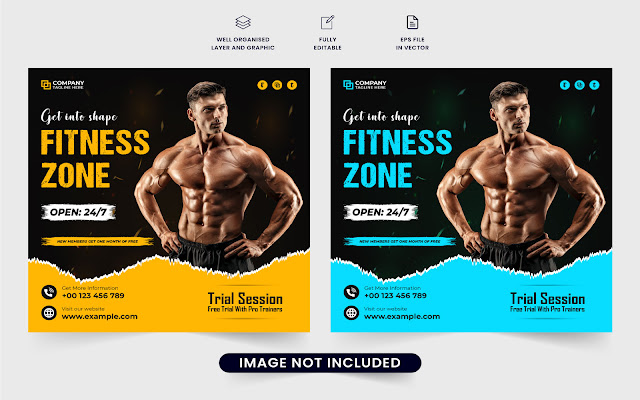 Fitness gym advertisement template free download