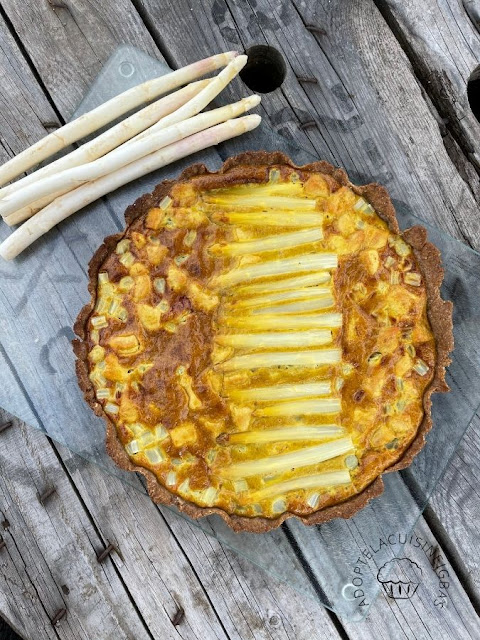 Tarte asperges poulet curry - Recette facile - IG bas