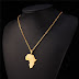 Africa Map 18K Gold Plated Necklaces Pendants Women Men Jewelry Gift