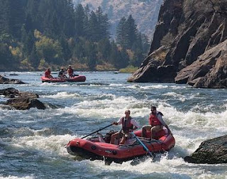 rafting down river