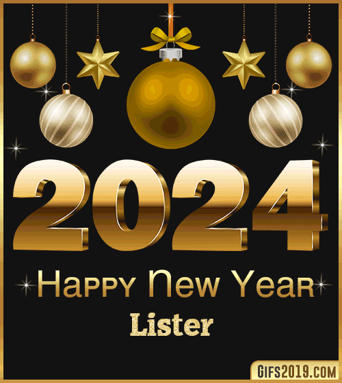 Happy New Year 2024 gif Lister