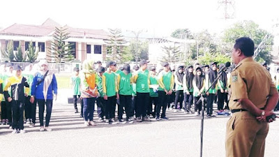 Sekda Lepas Wakil Kota Bima Pada Lomba Marching Band tingkat Provinsi NTB 