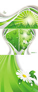 Green Abstract Backgrounds 4 EPS files + JPEG Preview . 23,1 MB (maxgreen)