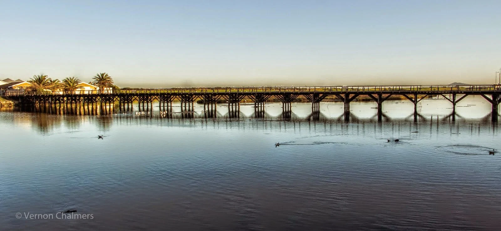 Copyright Vernon Chalmers: Wooden bridge towards Woodbridge Island