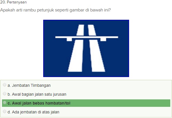 Contoh Soal Ujian teori SIM A dgn Kunci Jawaban Oktober 2018