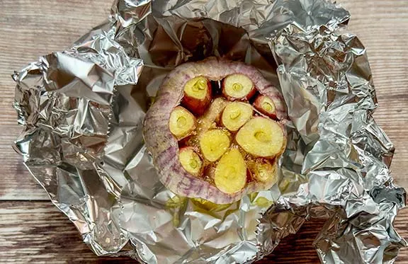 Garlic bulb ready to roast.