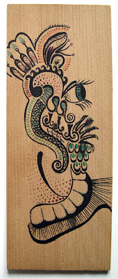 Doodle on wood by Lani Mathis