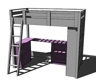 Ana White | Build a Loft Bed Small Bookcase and Desk | Free and ...