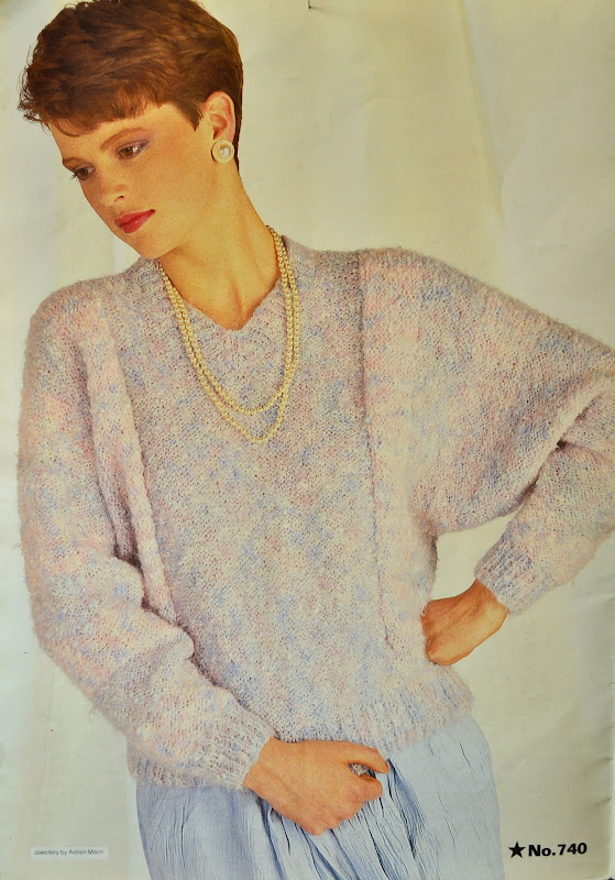 Vintage 1980s Wendy Lady's Striped Sweater Knitting Pattern No 740