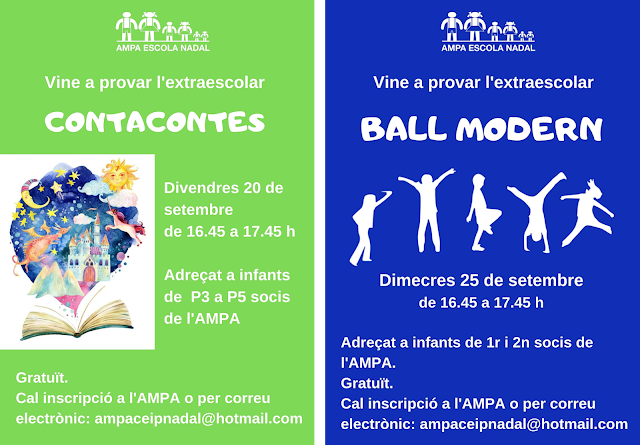 Imatges dels tastets de les activitats Contacontes i Ball modern