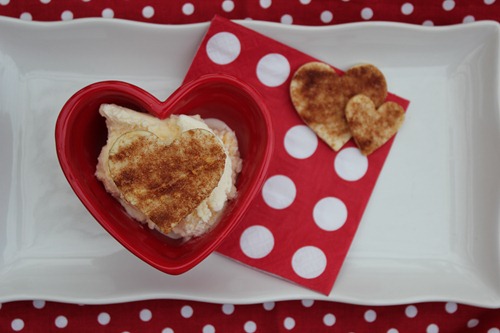 Valentine sundae, cinnamon sugar tortillas