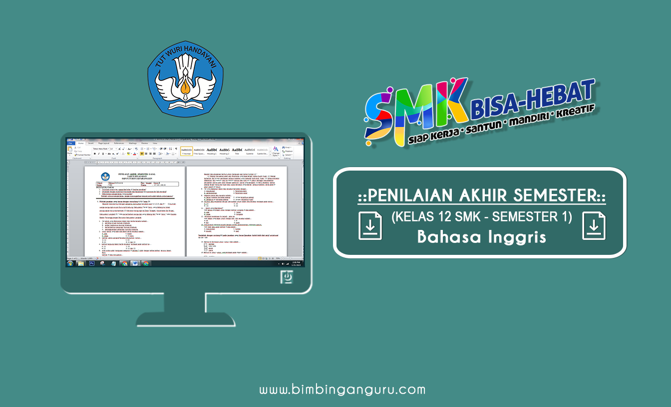 Contoh Soal PAS Bahasa Inggris Kelas XII SMK TP 2022/2023 Semester 1