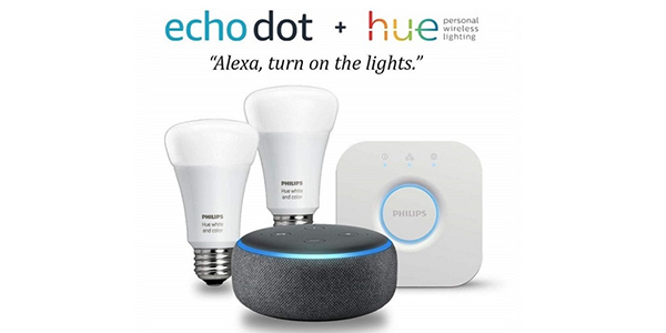 Get Amazon Echo Dot and Lighting Kit bundle 53% off