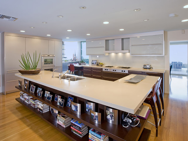 Picture of huge modern kitchen with large kitchen island