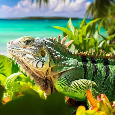 Iguana on beach