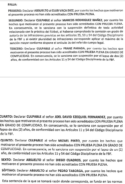 El Tribunal de Disciplina Deportiva (TDD), sancionó definitivamente a Marcos Rodríguez y a jugadores de Vaca Diez