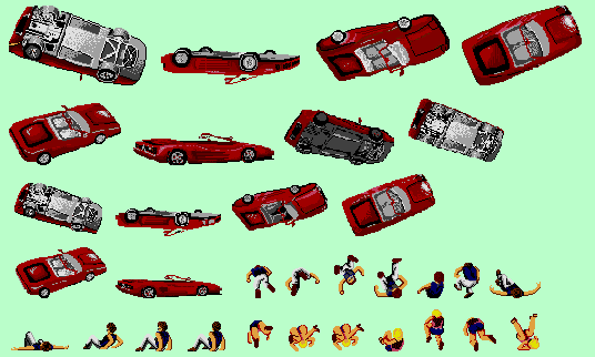 Ferrari Testarossa cabrio Outrun spritesheet