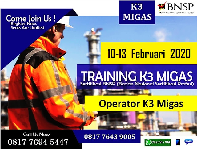 Training Operator K3 Migas tgl. 10-13 Februari 2020