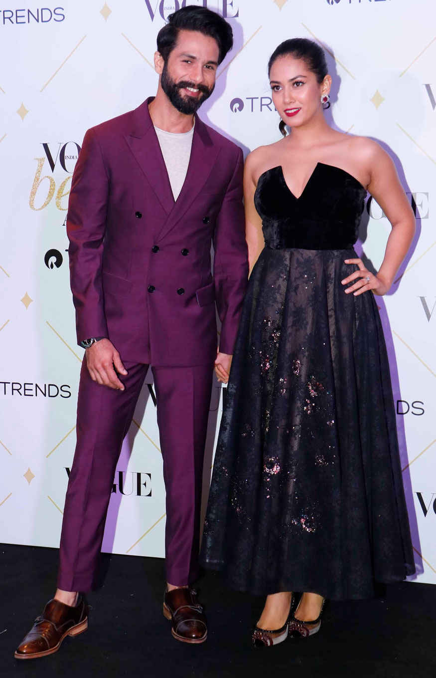 Shahid Kapoor and Mira Rajput at The 'Vogue Beauty Awards ...