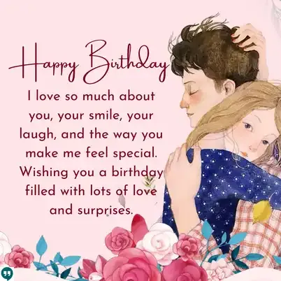 happy birthday lover wishes images with couple hugging