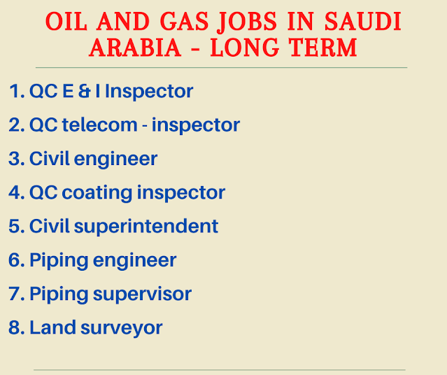 Oil and Gas jobs in Saudi Arabia - Long Term