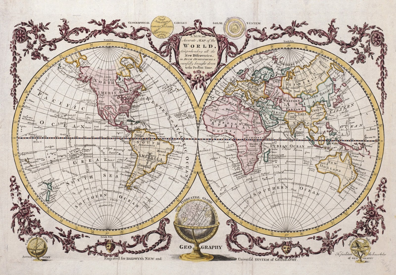 Ancient World Maps World Map 18th Century