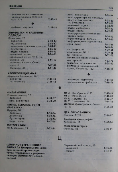 Телефонный справочник Полтава 1979