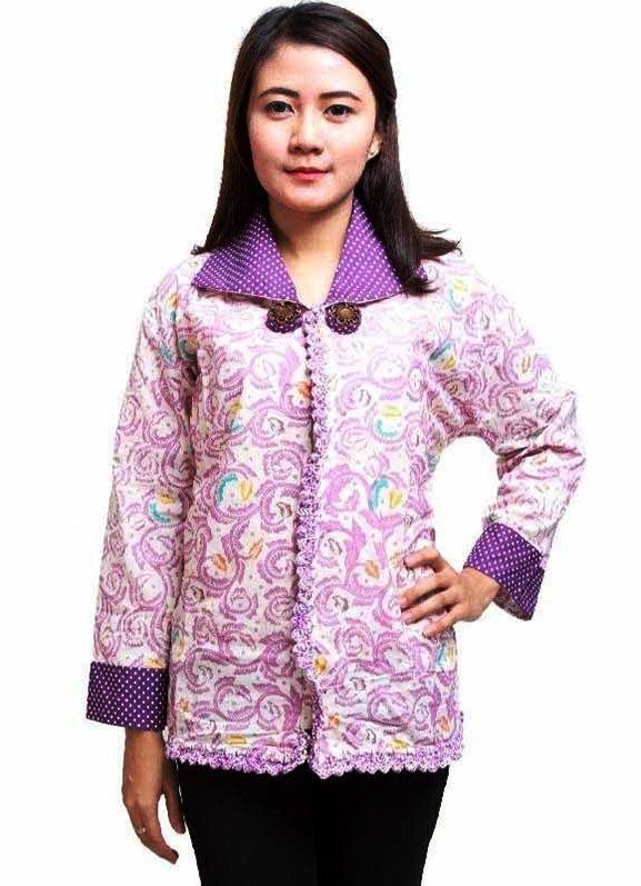  31 model baju batik kantor  wanita lengan panjang modern 