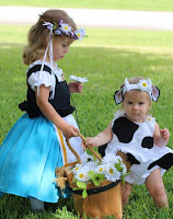 Milkmaid and daisy cow costume