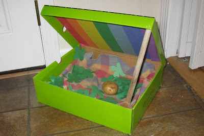  Decorate an old shoe box with rainbows and gold Leprechaun Trap