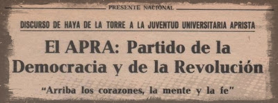 El APRA: partido de la democracia y la revolución Haya de la torre Hernán Hurtado