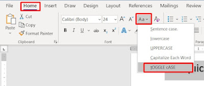 toggle case in ms word