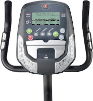 Schwinn A10 Upright Exercise Bike's console with single LCD screen, image, compared with Schwinn 130 & 170