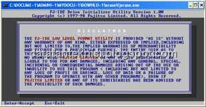 Fujitsu IDE Low level Format Utility