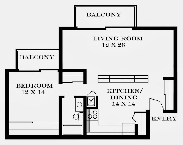 One Bedroom Apartment Floor Plans