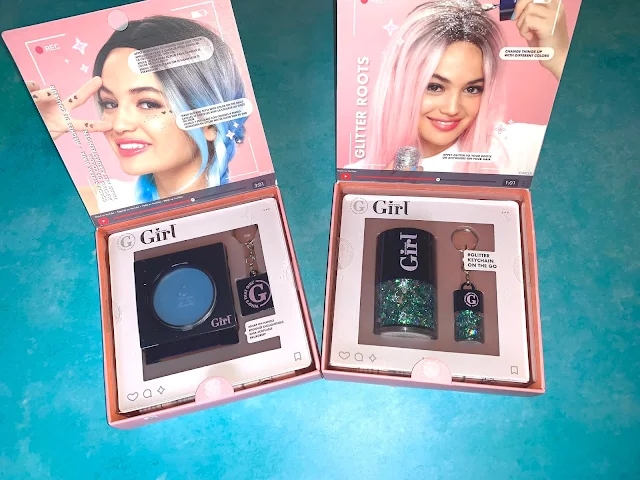 The open packaging of who's that girl glitter roots and colour streak hair