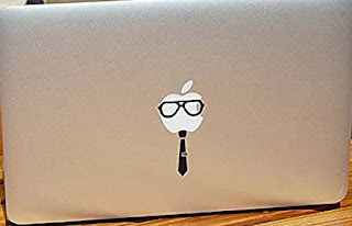 Apple Logo Dressed in glasses and a tie