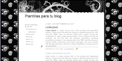 Plantilla blog gratis romantica en blanco y negro