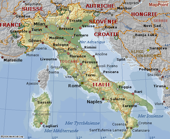 Carte italie detaillee