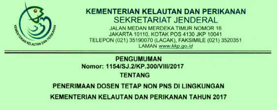 PENERIMAAN DOSEN TETAP NON PNS DILINGKUNGAN KEMENTERIAN KELAUTAN DAN PERIKANAN