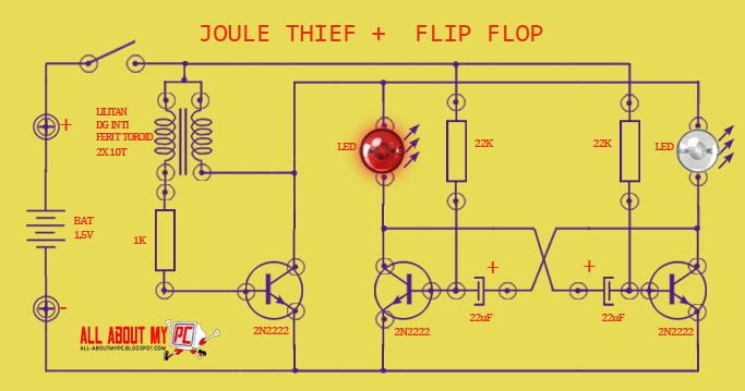 All about my PC: DUAL LED FLIP FLOP DENGAN JOULE THIEF