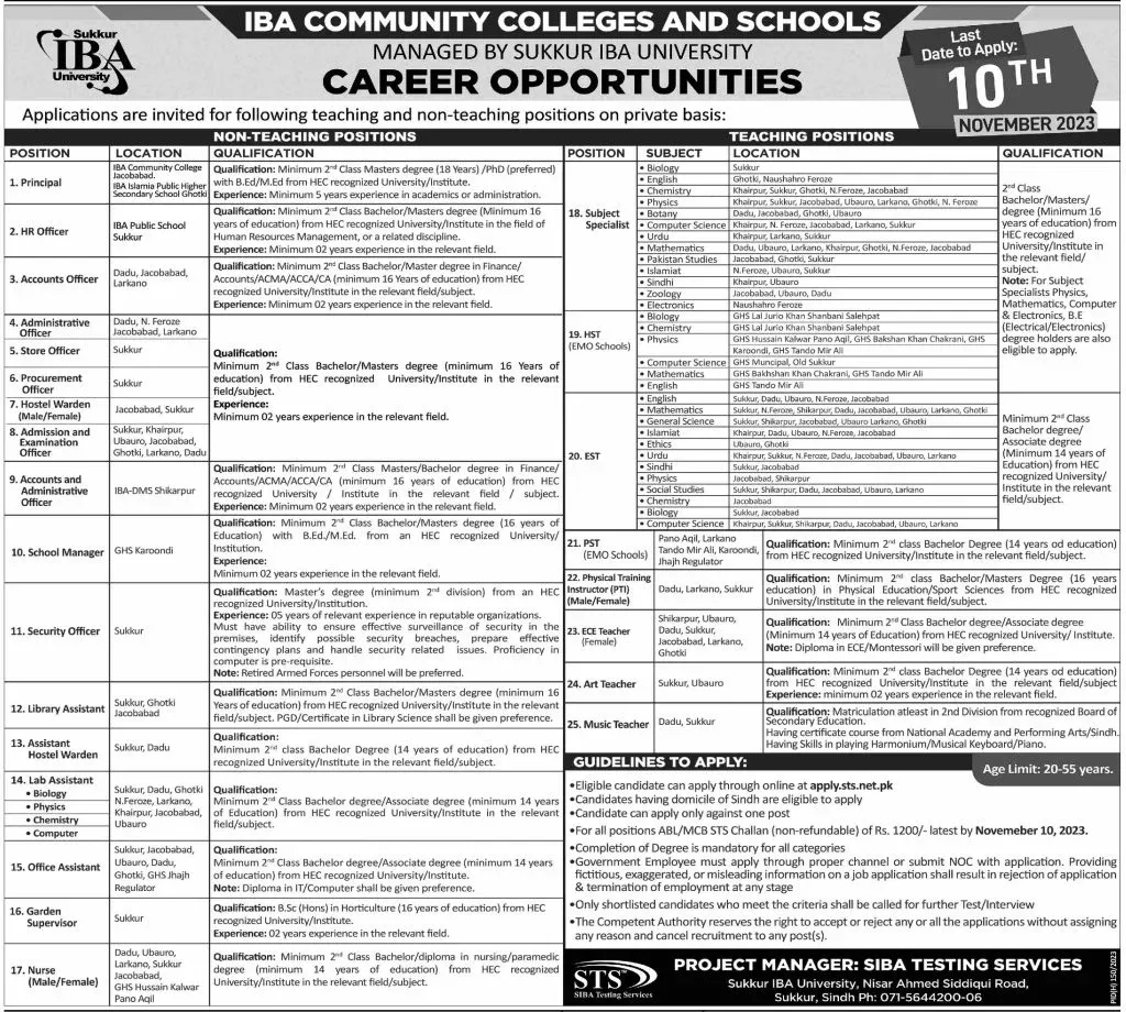 Advertisement IBA Sukkur University Latest Jobs 2023