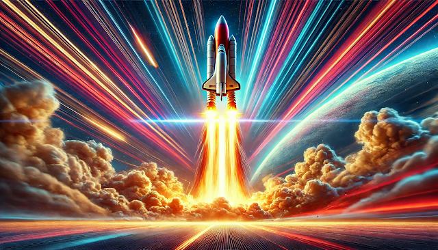 Redensart: Abgehen wie eine Rakete