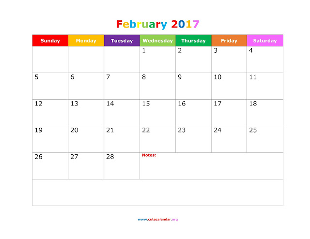 February 2017 Calendar, February 2017 Calendar Printable, February 2017 Calendar Template, Free February 2017 Calendar, February 2017 Holiday Calendar